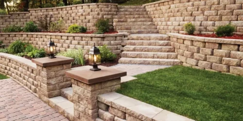 Retaning Wall, Landscaping, 3D Design, Outdoor Living, Paver Patio
